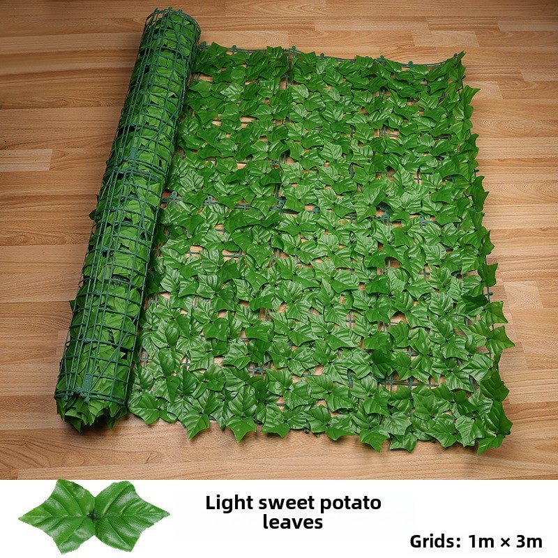 Generic Artificial Leaf Hedge Privacy Screen Fence Light Sweet potato leaf fence 