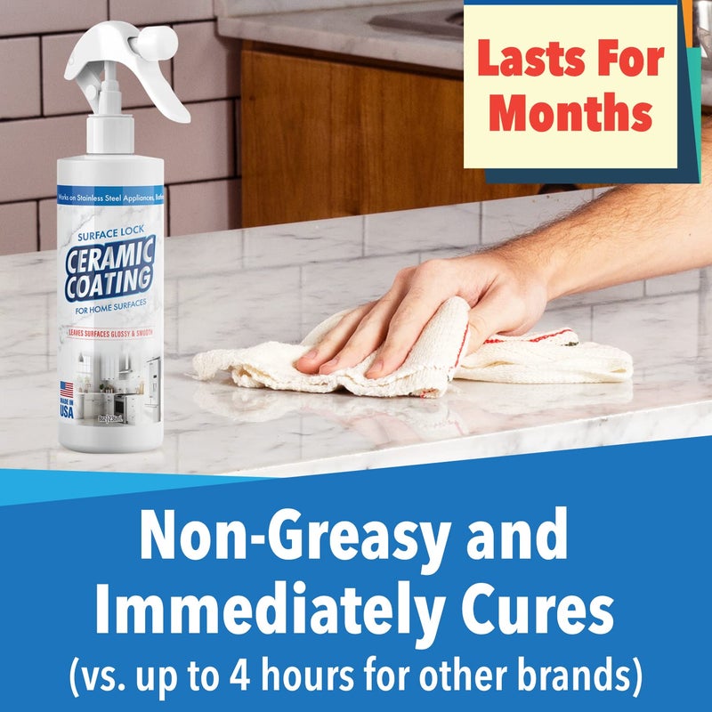 Berkland Home Ceramic Coating for Stainless Steel, Glass and Countertops - Seal, Protect & Shine for the Kitchen & Bathroom - Fights Fingerprints, Grime and Stains in Your Life - 8 fl oz - Proof It Works - Image 5