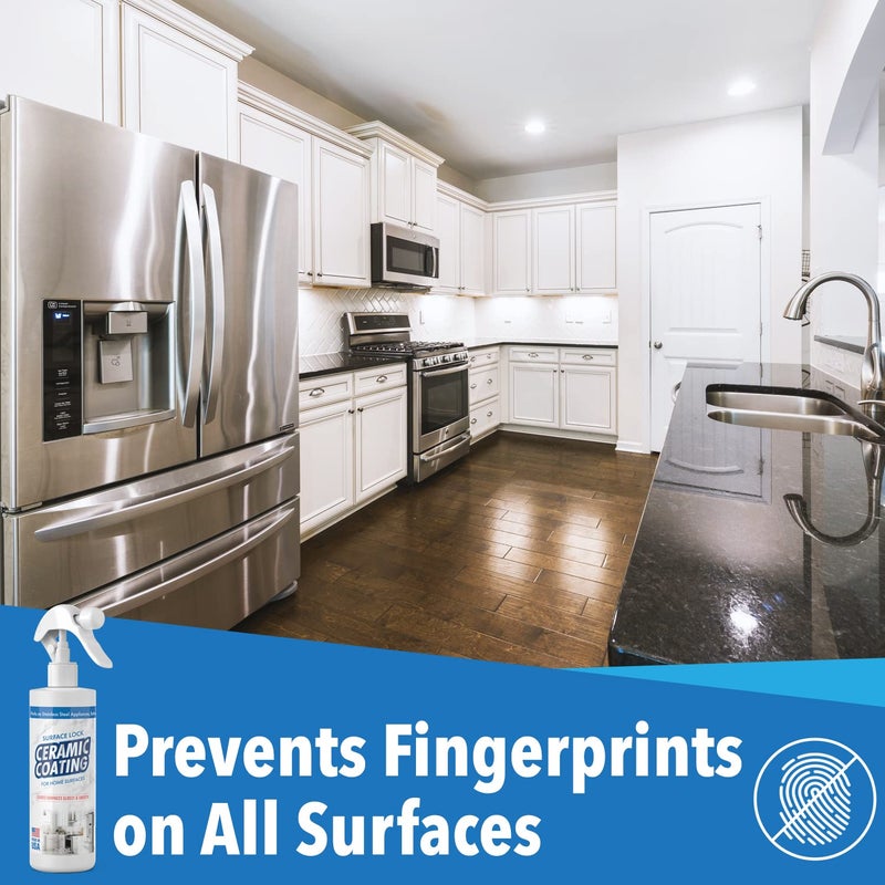 Berkland Home Ceramic Coating for Stainless Steel, Glass and Countertops - Seal, Protect & Shine for the Kitchen & Bathroom - Fights Fingerprints, Grime and Stains in Your Life - 8 fl oz - Proof It Works - Image 2