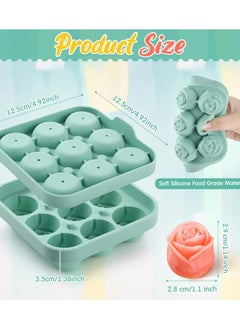 Generic ice tray 9 cavity Silicone Rose Ice Cube Mold, Ice Ball Maker with Lid, Ice Cube Container for Cooling  Juice, chocolate, jelly, ice cream  - Image 3