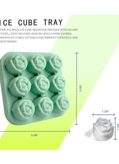 Generic ice tray 9 cavity Silicone Rose Ice Cube Mold, Ice Ball Maker with Lid, Ice Cube Container for Cooling  Juice, chocolate, jelly, ice cream  - Image 4