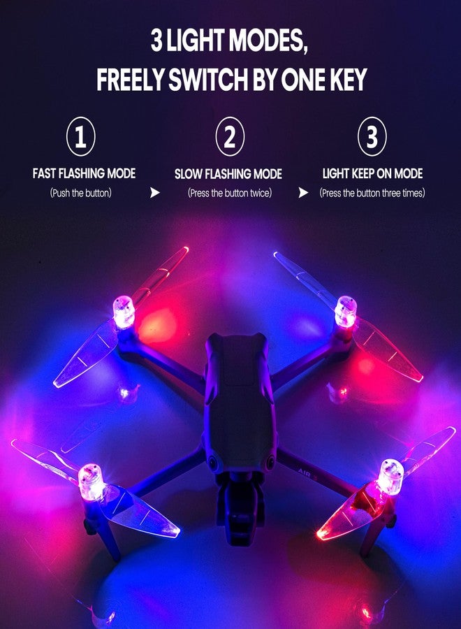 STARTRC Air 3S Propellers, LED Propellers for DJI Air 3S/Air 3 Quick-Release Low Noise Propeller with Rechargeable LED Night Flying Blades for DJI Air 3 Series Accessories(4PCS) - Image 3