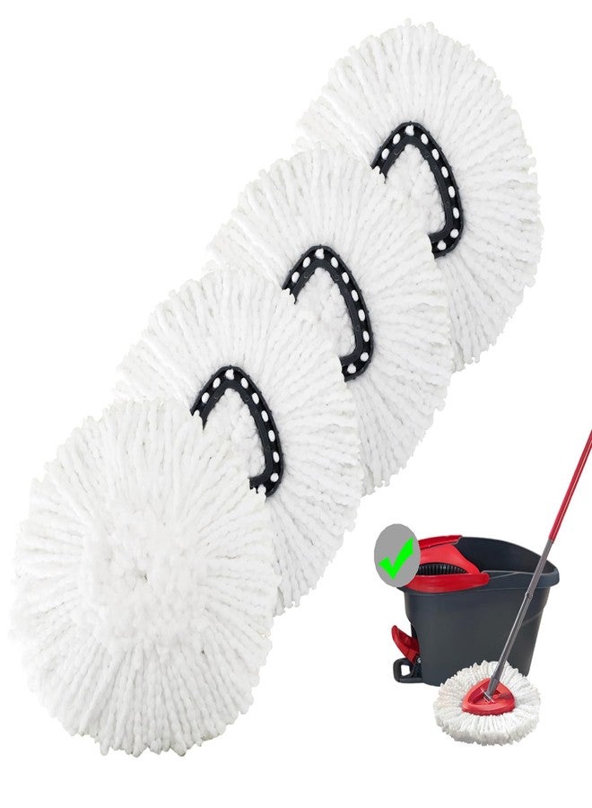 FAMEBIRD 4 Pack Spin Mop Replacement Heads Mop Refills Microfiber Mop Replace Heads Safe for All Hard-surfaced Floors - Image 1