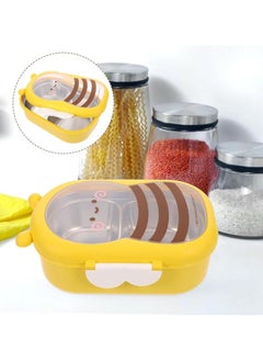 TYCOM Stainless Steel Lunch Box for Kid School Insulated Bento Lunch Box 2 Compartment Divided Lunch Containers with Lids Leakproof BFA Free Dishwasher Safe Bee Yellow.  - Image 3