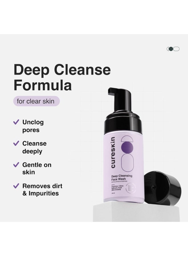 Cureskin Deep Cleanse Salicylic Acid Face Wash for Oily Skin | Salicylic Acid Foaming Face Wash for Men and Women, 100 ml (Pack of 1) - Image 2