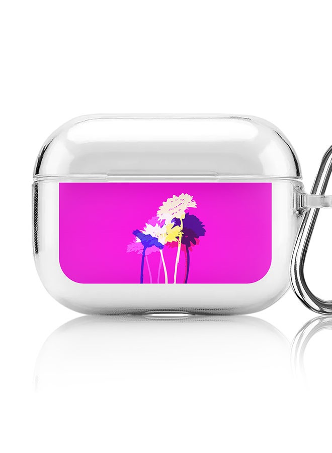 Stylizedd Classic Clear printed Case for Apple AirPods Pro 2nd Generation Thin Transparent Cover [Designed for Apple AirPods Pro 2nd Generation] - Bleeding Flowers (Pink) - Image 1