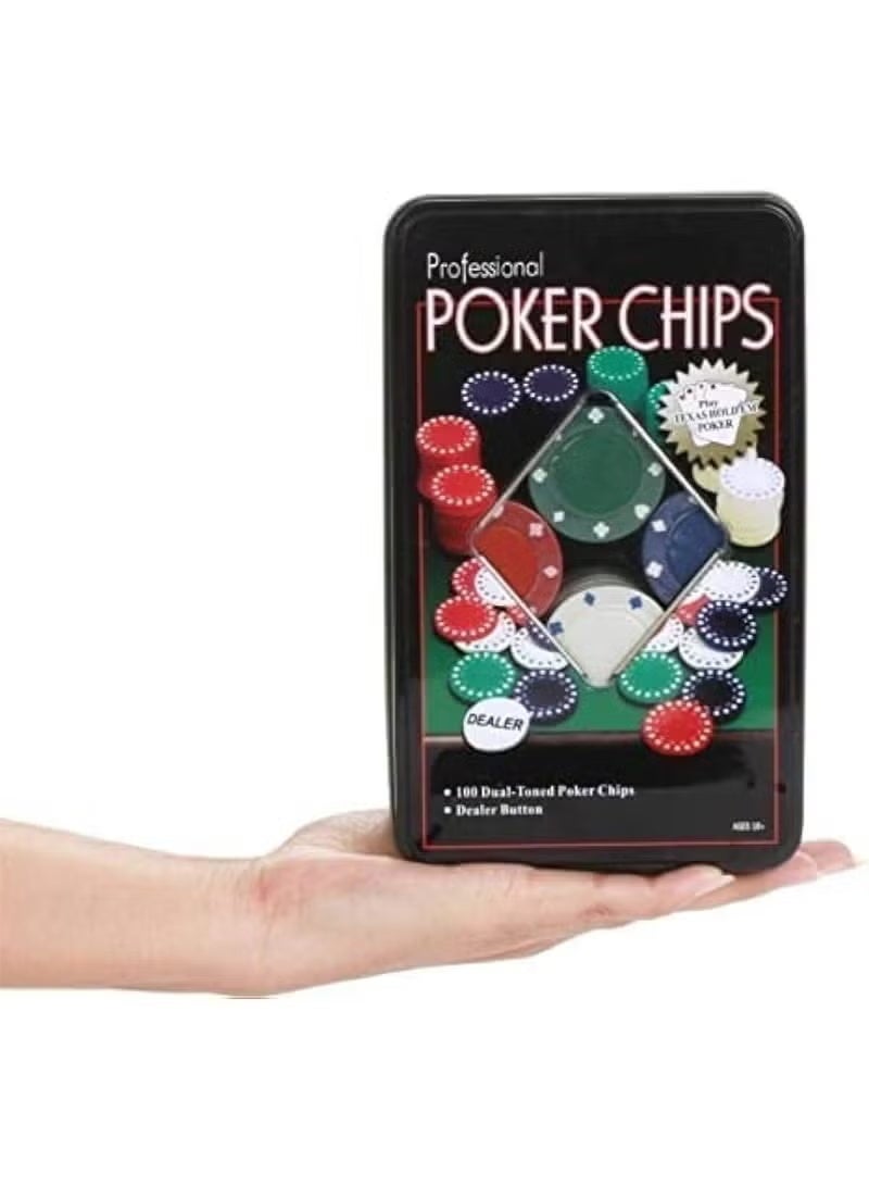 PROFESSIONAL 100pcs Poker Chip Set Card Gaming Perfect for Gifts, Family Games, Birthday Parties - Image 3