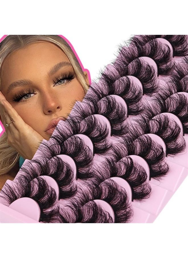 Goddvenus - Mink Lashes Fluffy 20 MM Thick D Curl False Eyelashes Dramatic Long Strip Lashes Pack 6D Curly Wispy Full Fake Eyelashes That Look Like Extension by Goddvenus - Image 1