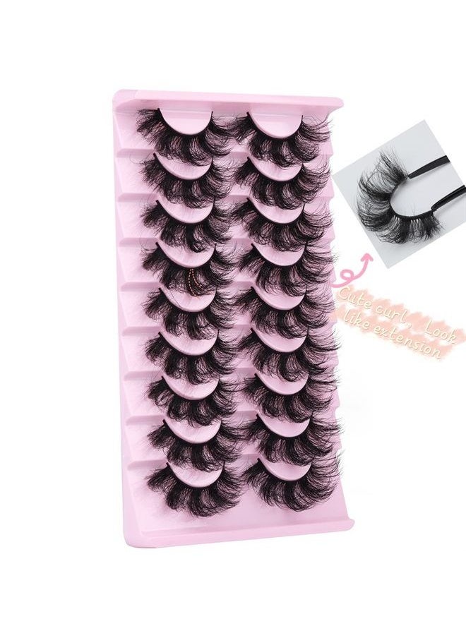 Goddvenus - Mink Lashes Fluffy 20 MM Thick D Curl False Eyelashes Dramatic Long Strip Lashes Pack 6D Curly Wispy Full Fake Eyelashes That Look Like Extension by Goddvenus - Image 1