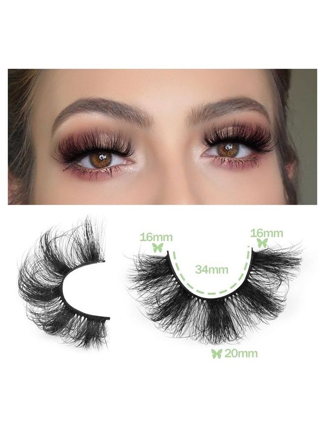 Goddvenus - Mink Lashes Fluffy 20 MM Thick D Curl False Eyelashes Dramatic Long Strip Lashes Pack 6D Curly Wispy Full Fake Eyelashes That Look Like Extension by Goddvenus - Image 1