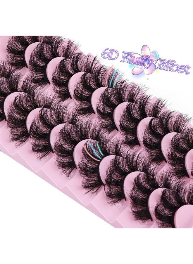 Goddvenus - Mink Lashes Fluffy 20 MM Thick D Curl False Eyelashes Dramatic Long Strip Lashes Pack 6D Curly Wispy Full Fake Eyelashes That Look Like Extension by Goddvenus - Image 1