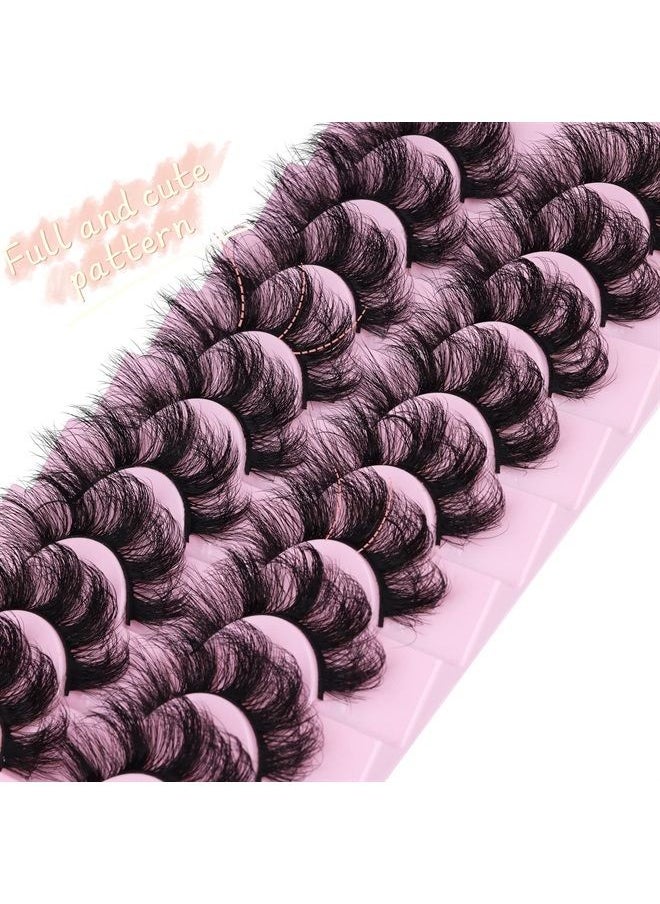 Goddvenus - Mink Lashes Fluffy 20 MM Thick D Curl False Eyelashes Dramatic Long Strip Lashes Pack 6D Curly Wispy Full Fake Eyelashes That Look Like Extension by Goddvenus - Image 1