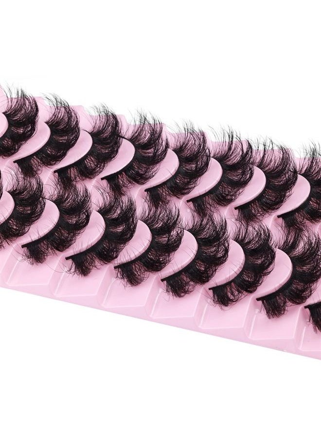 Goddvenus - Mink Lashes Fluffy 20 MM Thick D Curl False Eyelashes Dramatic Long Strip Lashes Pack 6D Curly Wispy Full Fake Eyelashes That Look Like Extension by Goddvenus - Image 1