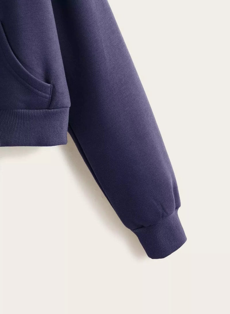 سويت شيرت بغطاء رأس وسحّاب ورباط - Image 3