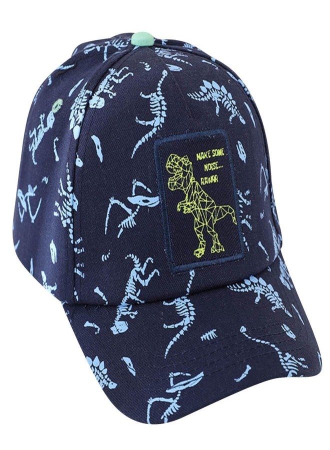 Yangshine Toddler Dinosaur Caps Ajustable Cotton Baseball Cap Embroidered Dinosaur Trucker Hats for Boys Girls Ages 2-10,Blue - Image 1