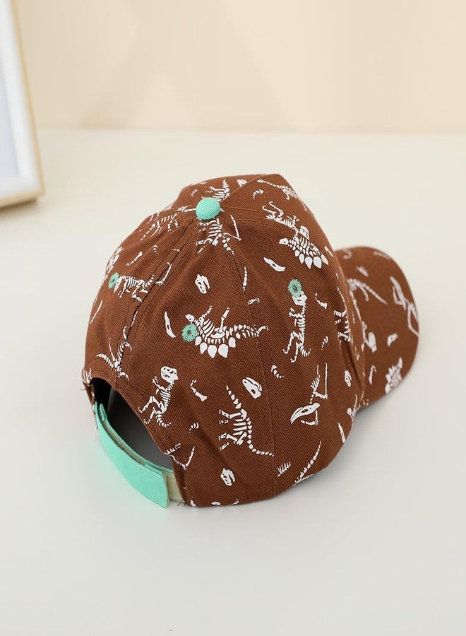Yangshine Toddler Dinosaur Caps Ajustable Cotton Baseball Cap Embroidered Dinosaur Trucker Hats for Boys Girls Ages 2-10,Blue - Image 5
