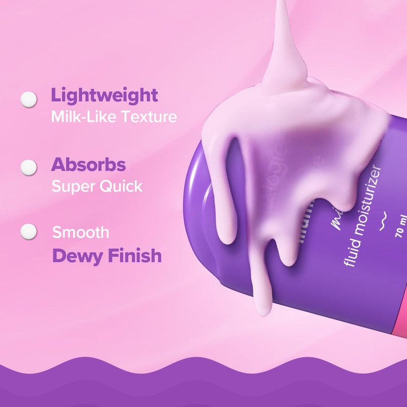 Aqualogica Aqualogica Illuminate  Milk Fluid Moisturizer With Wild Berries  Alpha ArbutinLightweight MilkLike TextureEvens Skin Tone48Hr Deep Moisturization I For Oily To Combination SkinNon Sticky70 Ml - Image 4