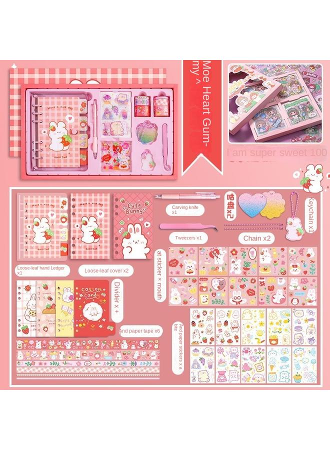 Bluejw Hand Account Book Suit Gift Box Cute Girl's Hand Account Book Cane Book Pupils Children's Tools For Making Cane - Image 1