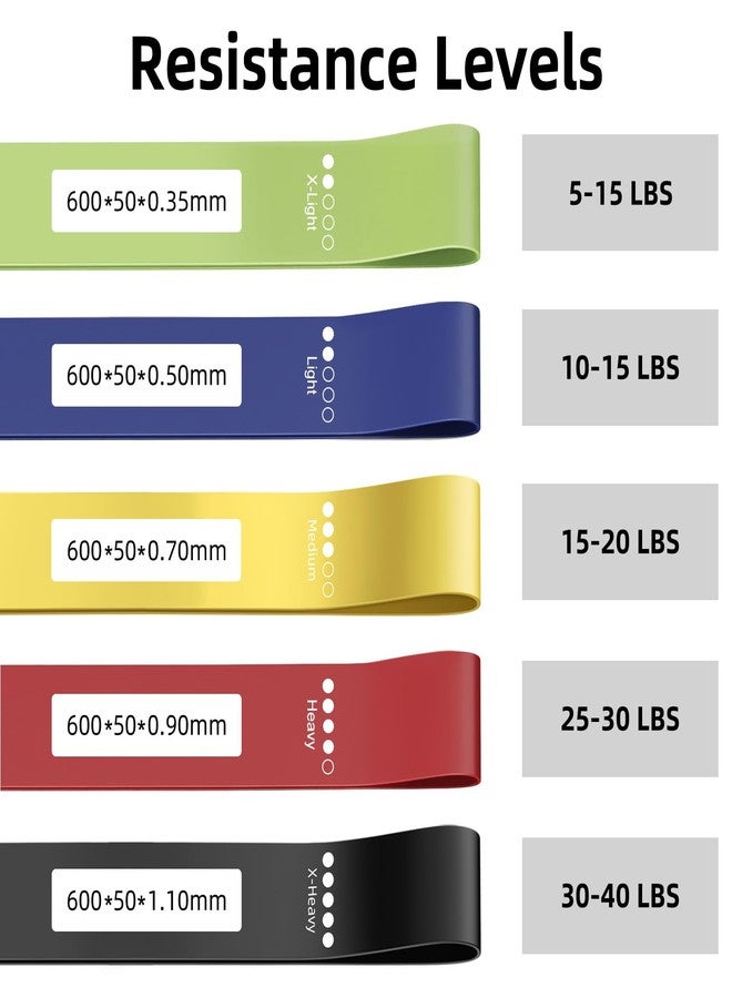 WSAKOUE Resistance Loop Exercise Bands for Home Fitness, Yoga Pilates, Stretching, Strength Training, and Physical Therapy - Elastic Bands Set Workout Bands for Women&Men - Colorful - Image 2