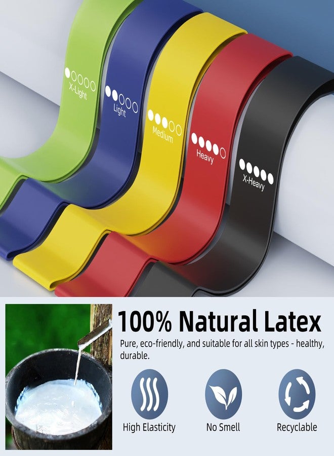WSAKOUE Resistance Loop Exercise Bands for Home Fitness, Yoga Pilates, Stretching, Strength Training, and Physical Therapy - Elastic Bands Set Workout Bands for Women&Men - Colorful - Image 3