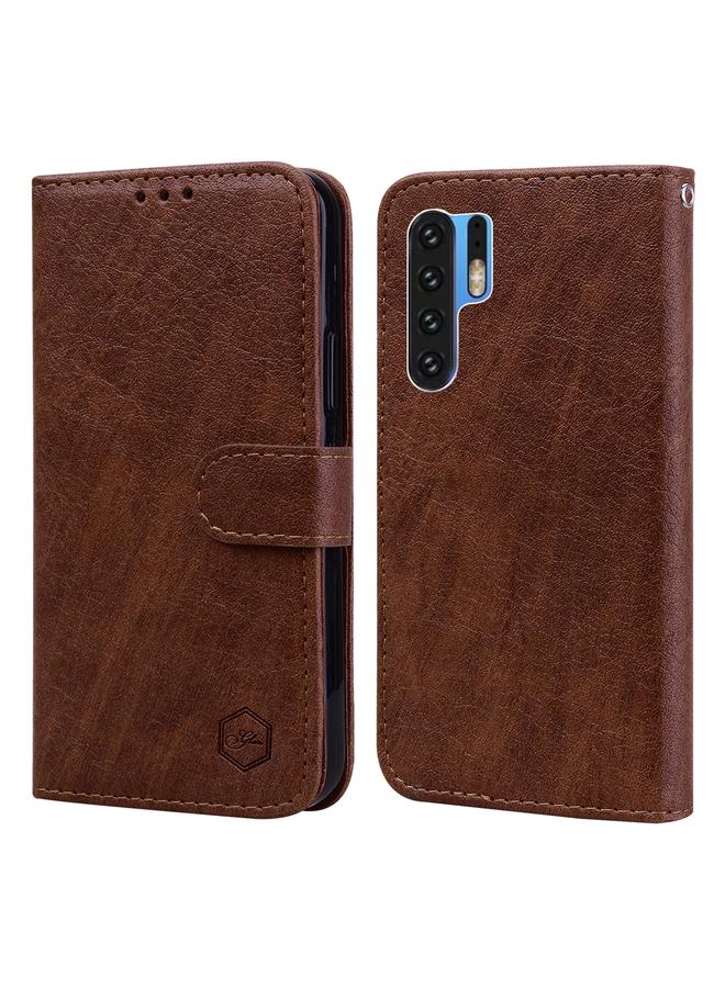 زبون جراب لهاتف Huawei P30 Pro مصنوع من الجلد الزيتي PU + TPU - Image 1