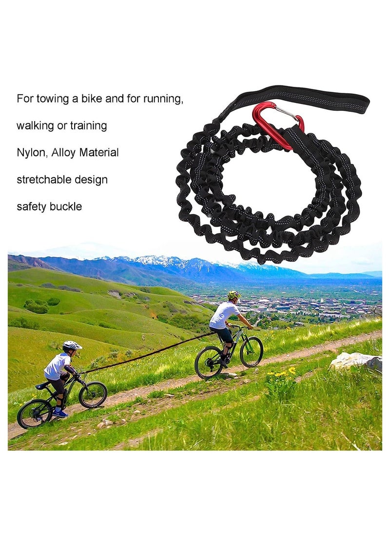 Generic - Bicycle Tow Bungee Rope, Bike Towing Strap Parent-Child Pull Traction Bungee Cord, for Kids Adult Long Trip MTB & Cycling Pull Strap, Black - Image 1