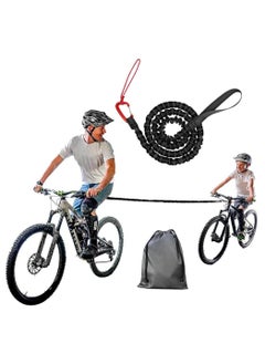 Bicycle Tow Bungee Rope, Bike Towing Strap Parent-Child Pull Traction Bungee Cord, for Kids Adult Long Trip MTB & Cycling Pull Strap, Black