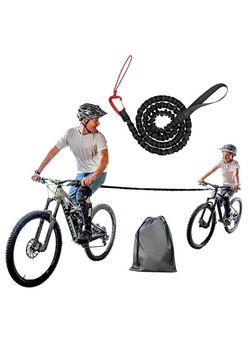Generic - Bicycle Tow Bungee Rope, Bike Towing Strap Parent-Child Pull Traction Bungee Cord, for Kids Adult Long Trip MTB & Cycling Pull Strap, Black - Image 1