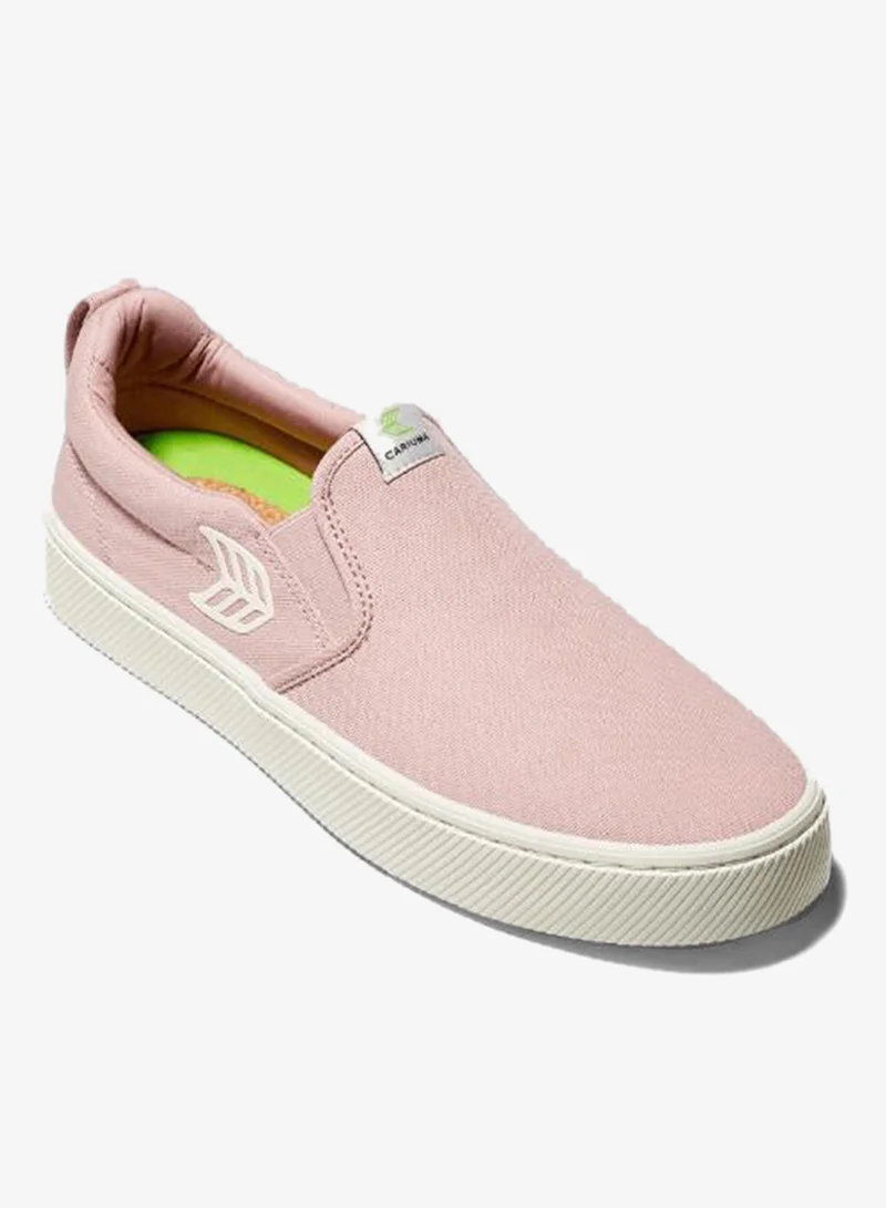 Cariuma SLIP-ON Rose Canvas Ivory Logo