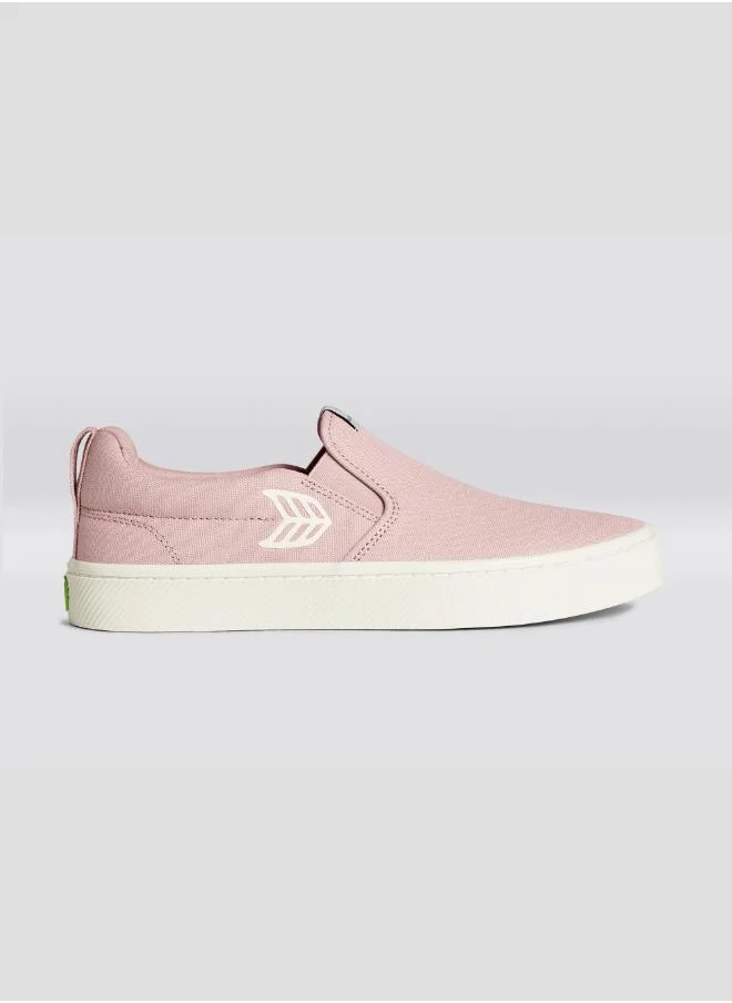 Cariuma SLIP-ON Rose Canvas Ivory Logo