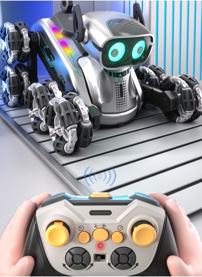 FPC RC Stunt Drift Robot Dog - 8 Wheels Remote Control Toy with LED Lights & Music, Smart Sensor for Kids - Best Gift for Boys & Girls  - Image 1