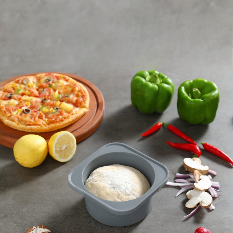 KEVJES Stackable Silicone Artisan Pizza Dough Proofing Proving Containers with Lids-2/3/4/5 pack-500ml portion (Spacegrey  3 PACK) - Image 2
