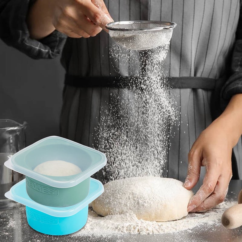 KEVJES Stackable Silicone Artisan Pizza Dough Proofing Proving Containers with Lids-2/3/4/5 pack-500ml portion (Spacegrey  3 PACK) - Image 4