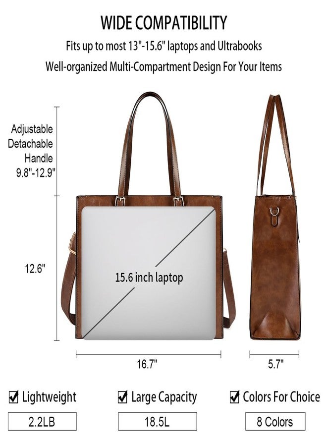 NUBILY Laptop Bag for Women Waterproof Lightweight Leather 15.6 Inch Computer Tote Bag Business Office Briefcase Large Capacity Handbag Shoulder Bag Professional Office Work Bag - Image 3
