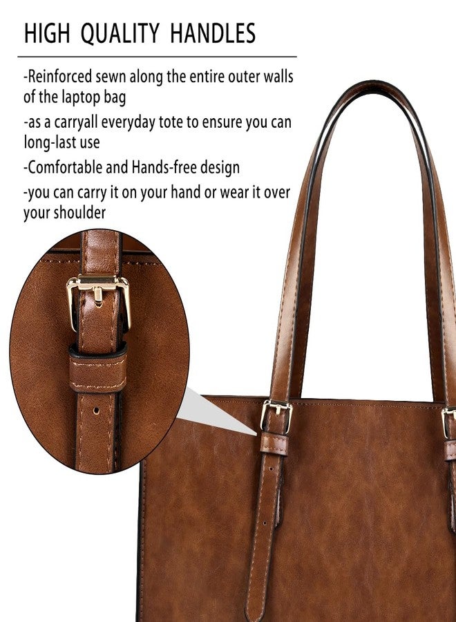 NUBILY Laptop Bag for Women Waterproof Lightweight Leather 15.6 Inch Computer Tote Bag Business Office Briefcase Large Capacity Handbag Shoulder Bag Professional Office Work Bag - Image 5
