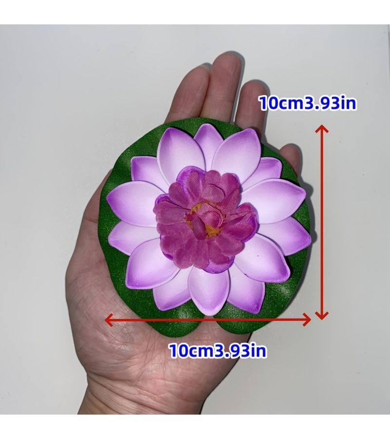 Glamorous Pink Artificial Lotus Blossoms Floating Water Lily for Aquarium Garden Decor - Image 2
