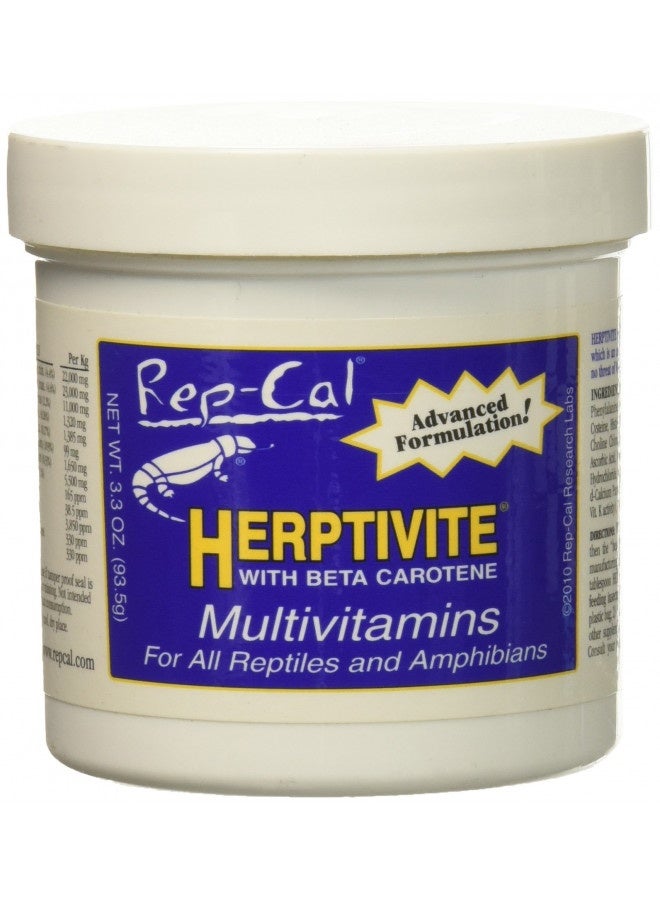 Rep-Cal Research Labs Herptivite Multivitamin For Reptiles And Amphibians (3.3 Oz) Blue Bottle, 1 Pack - Image 2