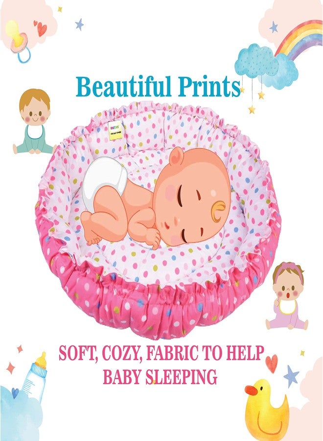 Kwitchy سرير أطفال كويتشي قابل للعكس للمواليد الجدد | طقم مفروشات | حامل | قطن | أطفال رضع | جميع المنتجات | هدية | أساسيات (0-6 أشهر) (مزيج وردي) - Image 5