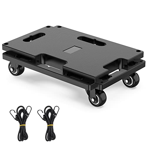 SOLEJAZZ Furniture Mover Dolly 4 Wheels Heavy Duty Small Furniture Moving Dollies Rollers with 4 Wheels 440 Lbs Capacity Rolling Platform Interlocking Design Flat Dolly with Wheels, Black, 1 Pack - Image 1