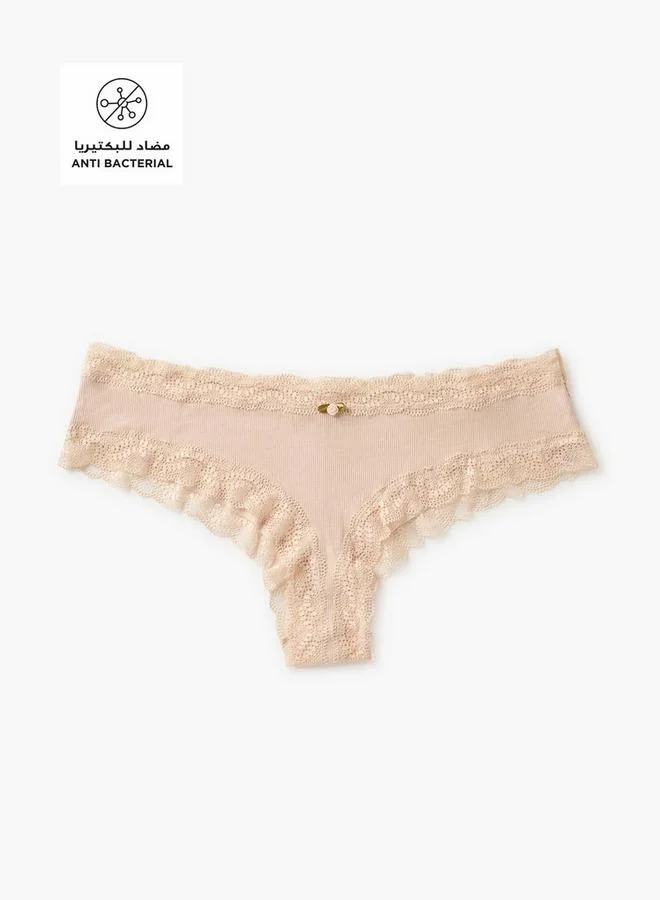 Splash FAV Set of 2 - Lace Trim Ribbed Briefs