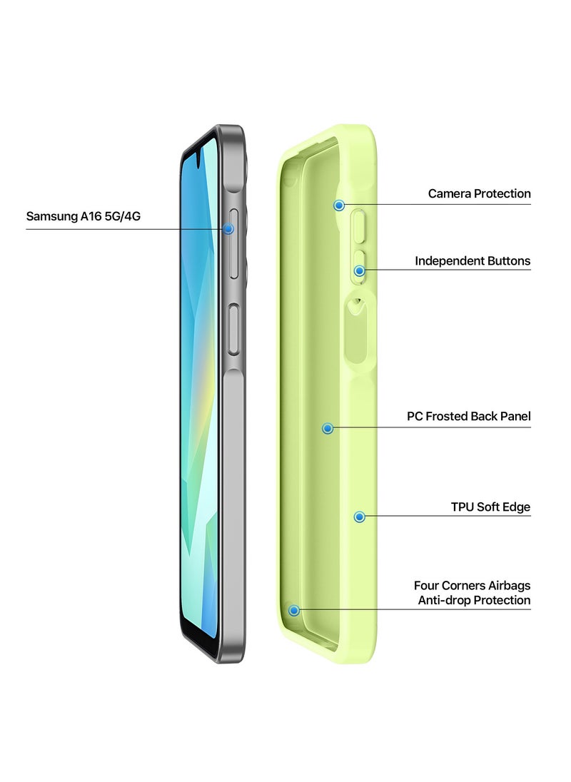 DUX DUCIS DUX DUCIS Yind Series Cover for the Samsung Galaxy A16 5G/4G mobile phone a slim, TPU Hybrid PC  cover made of TPU, polycarbonate silicone - Lime Green  - Image 3