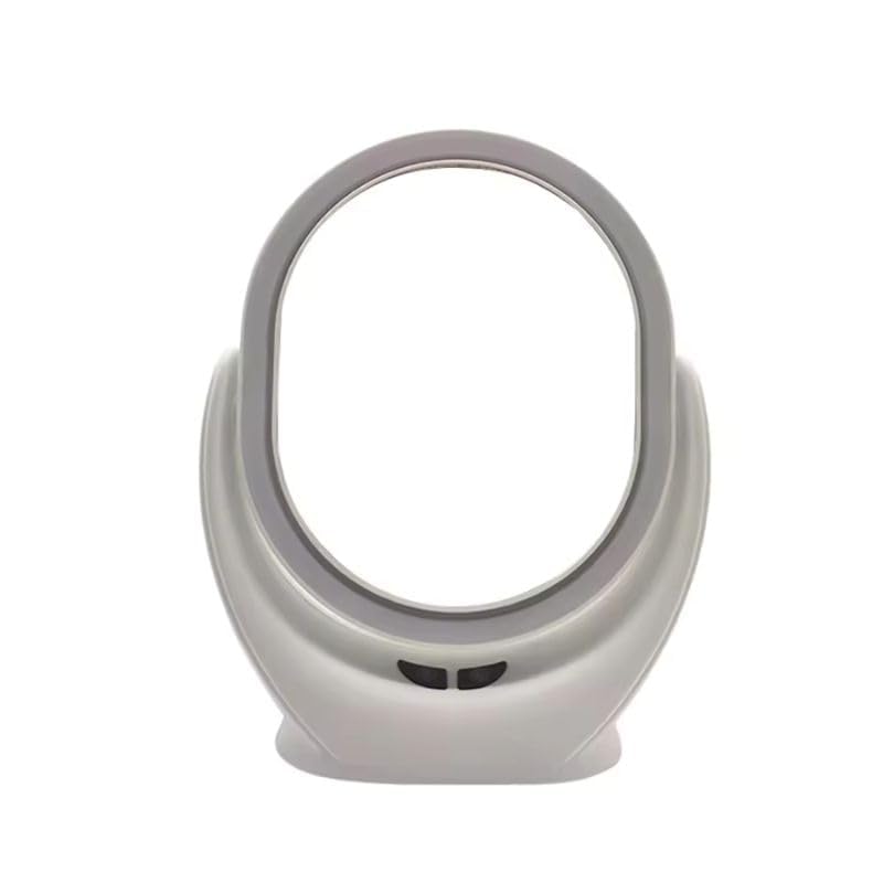 SONIQE SONIQE USB Desktop FanMini Table Fan With Led Vanity MirrorDormitory Household beauty Mirror With FanMultiFunction Mirror Fan5Blades FanDouble Button ControlLow Noise 360 Rotatable Oval  - Image 1