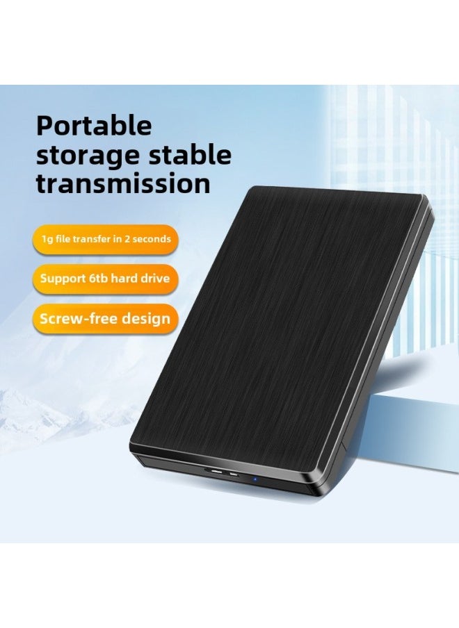 Generic 2.5-inch Mobile Hard Disk Box USB 3.1 Type C Serial SATA Notebook Solid State Hard Disk Box Screw-free-Color:TYPE-C 3.1 Black  - Image 2