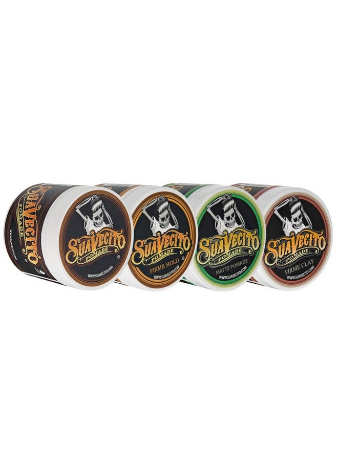 SUAVECITO Pomade Variety 4 Pack (Og Firme (Strong) Matte Clay Pomades) All Day Hold For All Hair Styles - Image 4
