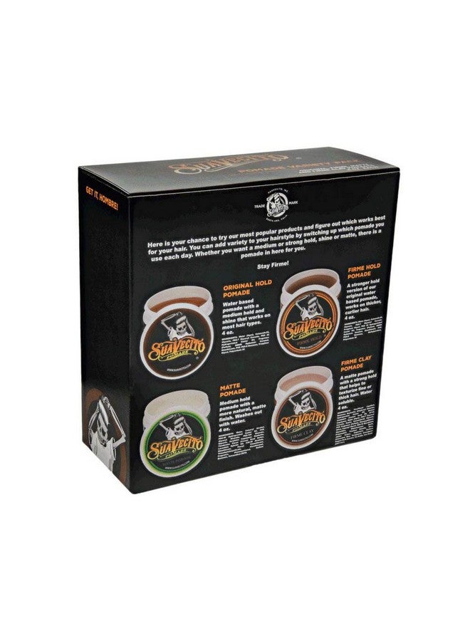 SUAVECITO Pomade Variety 4 Pack (Og Firme (Strong) Matte Clay Pomades) All Day Hold For All Hair Styles - Image 3