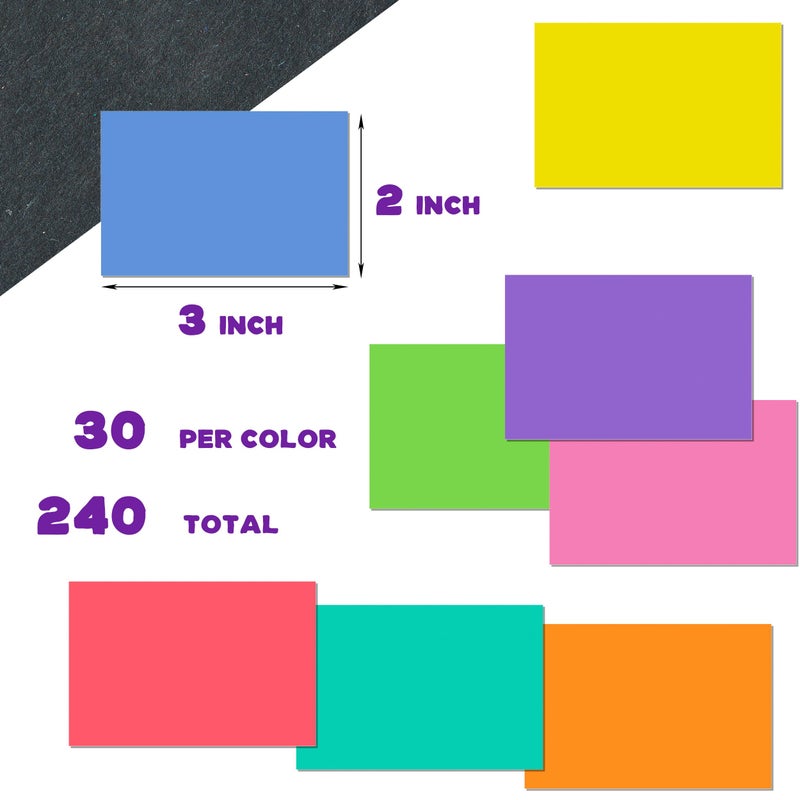 YSHIHE 240 PCS Colored Labels Stickers 3 x 2 Inch Rectangular Moving Labels 8 Colors Large Color Coding Labels - Light Color - Image 3