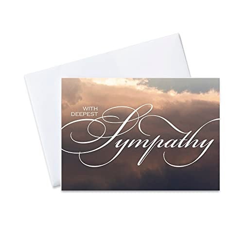 CEO Cards Sympathy Cards with Envelopes for Family and Business (Soft-Lit Sky) Bulk 25 Pack of Elegantly Designed Condolence Cards with Envelopes (5x7 inch - A7) Office, Work, Employees & Clients (S1602) - Image 1