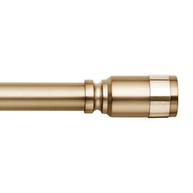 MODE Premium Collection Gardinenstange, 3.8 cm Durchmesser, zylindrische Gardinenstange, EndstÃ¼cke und Stahl, zur Wandmontage, passend fÃ¼r Fenster von 91.4 cm bis 182.9 cm, warmes Gold - Image 1