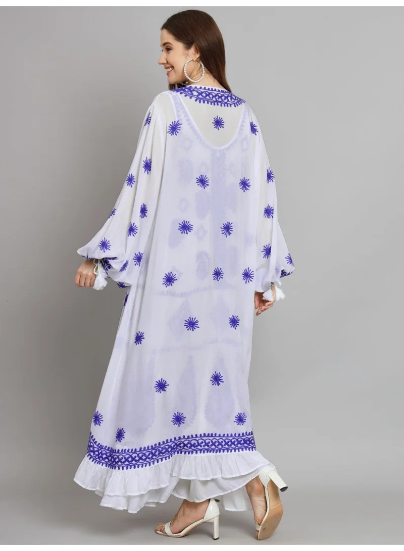 Alaya Hand Embroidered Chikankari Modal Kaftan-AL3605
