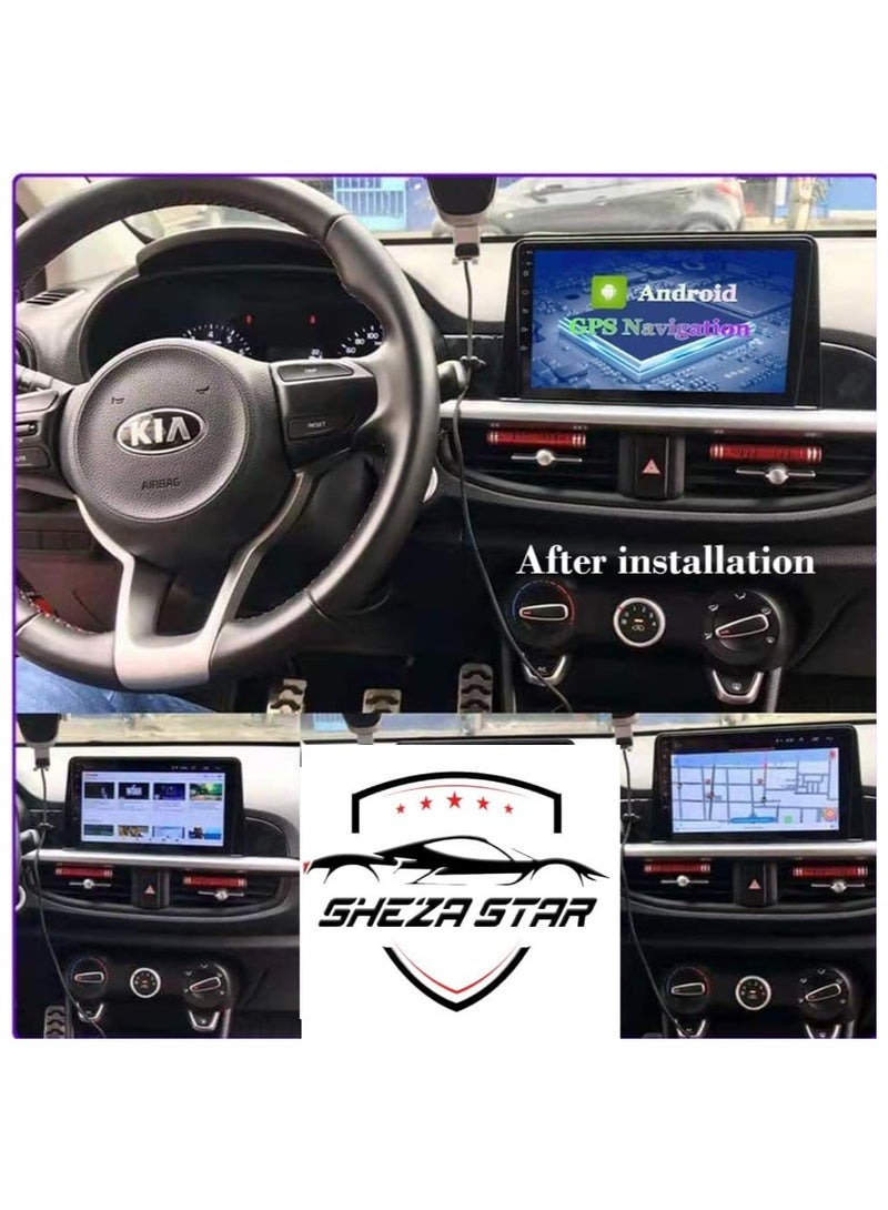 SHEZA STAR Android Car Stereo for KIA PICANTO Morning 2016-2019 4GB RAM 64GB ROM Support Carplay, M-Link Wi-Fi BT, Radio GPS, 10 Inch IPS.QLED, interface, Screen with 360D Camera Included - Image 3